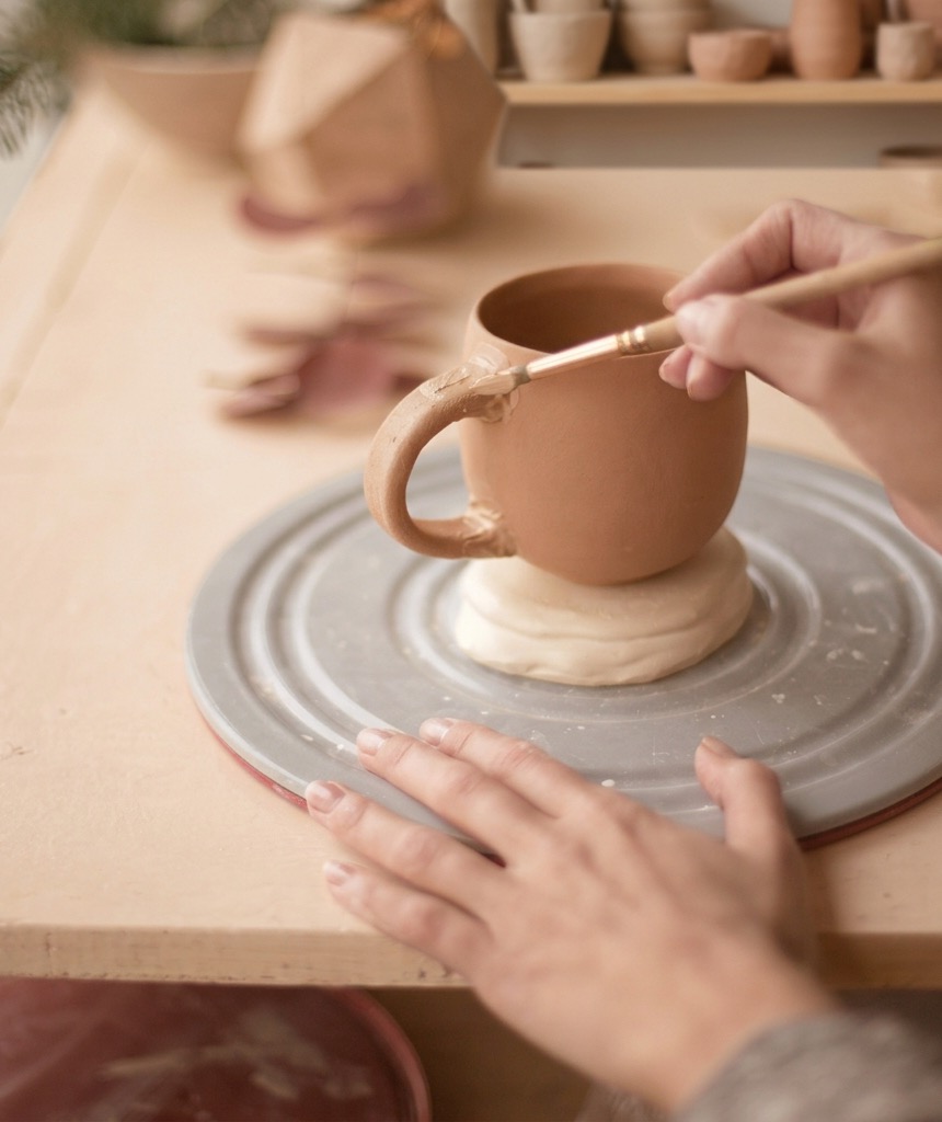 A quiet pottery studio moment