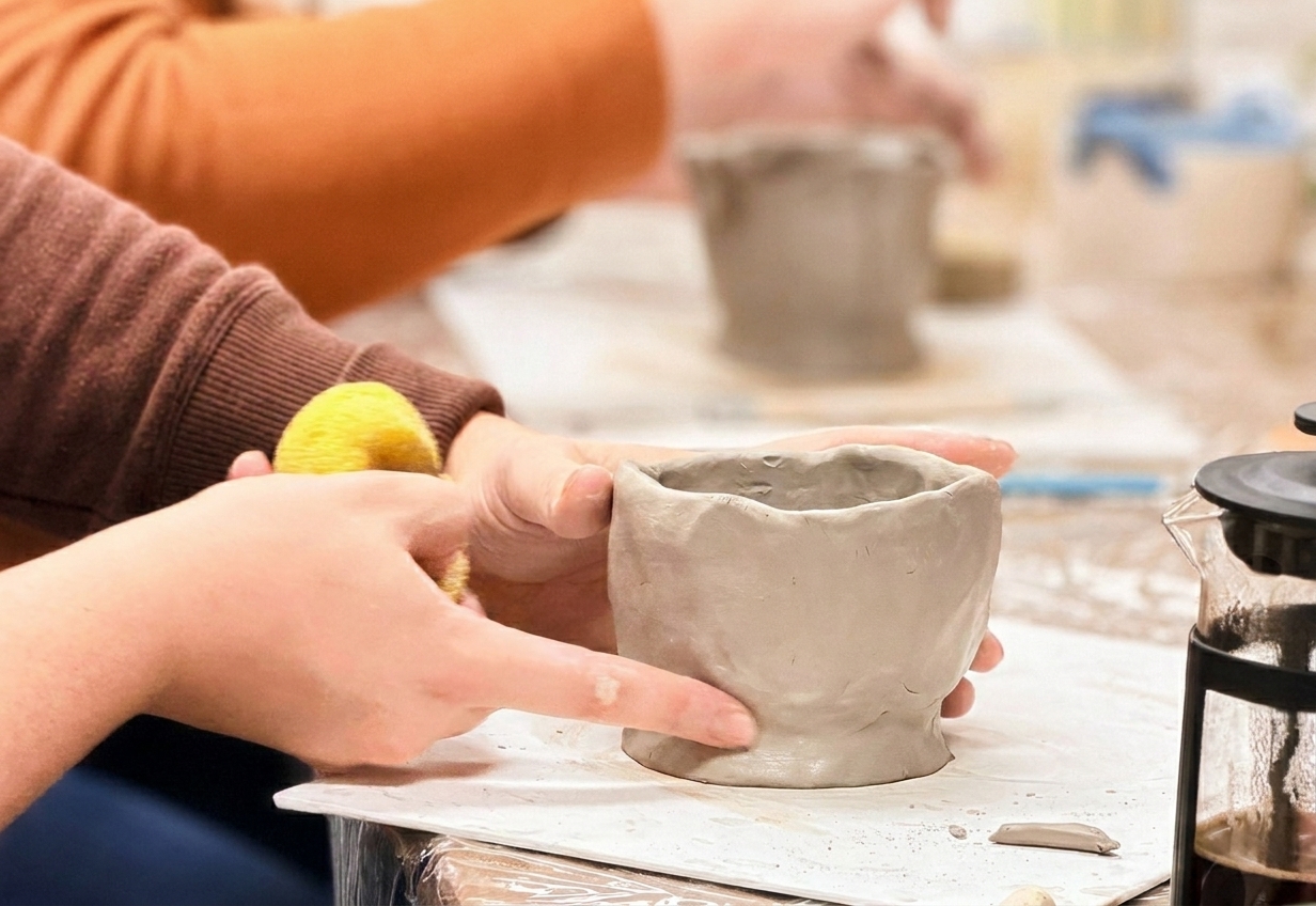 Hand building with clay